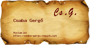 Csaba Gergő névjegykártya