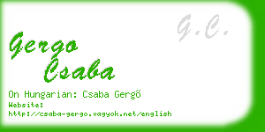 gergo csaba business card